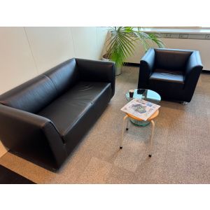 Welltrade zwarte bank en stoel (bank078)