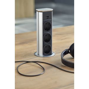 Pop Up Inbouwsysteem 3x Stroom 1x usb-a & 1x usb-c (elec07)